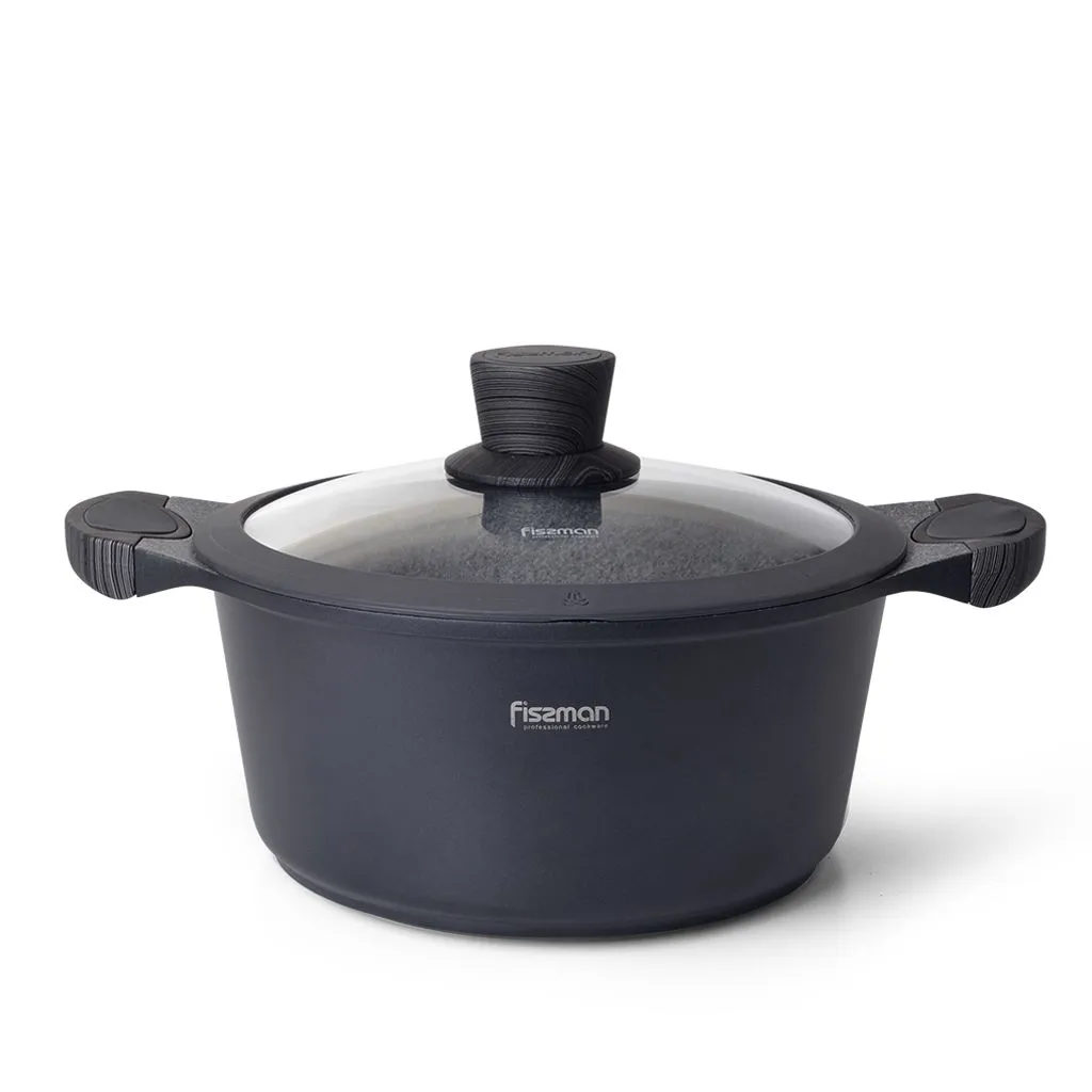 Buy Stockpot PRESTIGE 24x11.5 4.3 LTR with glass lid and induction bottom aluminium with non stick coating in Fissman Online Store Latvia